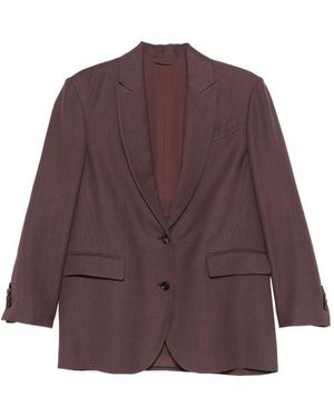 Brunello Cucinelli Single-Breasted Blazer Jacket - Purple