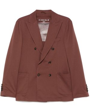 Circolo 1901 Cotton Double-Breasted Jacket - Brown