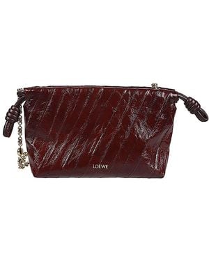 Loewe Flamenco Leather Mini Clutch - Purple