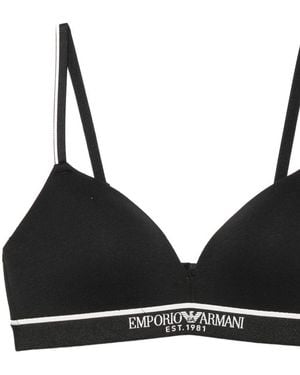 Emporio Armani Padded Triangle Bra - Black