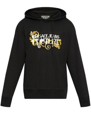Versace Jeans Couture Cotton Sweatshirt With Print - Black