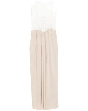 Jucca Long Crochet Dress - White
