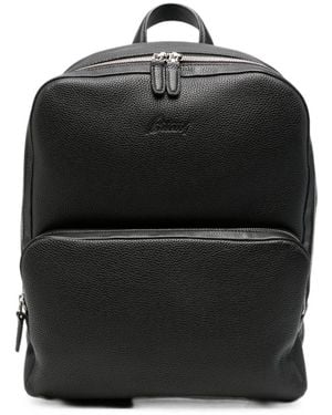 Brioni Leather Backpack - Black