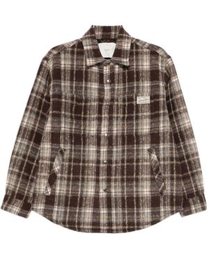 DUNST Flannel Checked Shirt - Brown