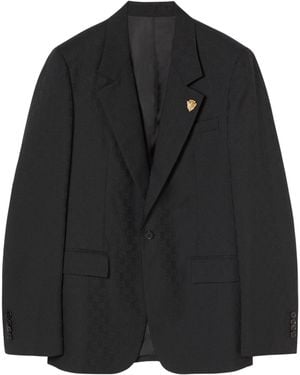 Gucci Gg Wool Single-Breasted Jacket - Black