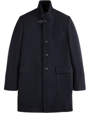 Fay Lobster-Clasp Single-Breasted Coat - Blue