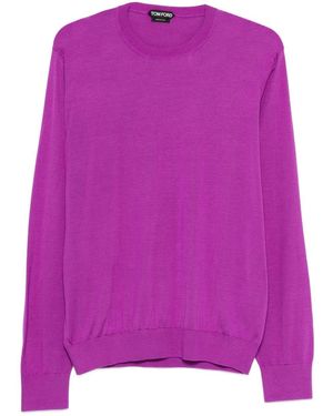 Tom Ford Silk Crewneck Jumper - Purple