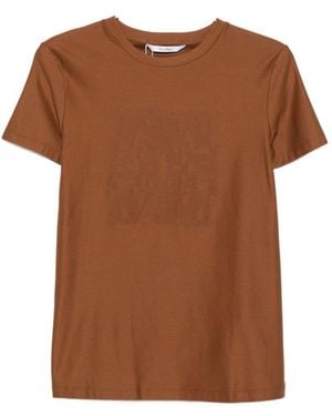 Max Mara Logo Cotton T-Shirt - Brown