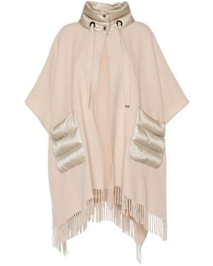 Herno Wool And Nylon Cape - Natural