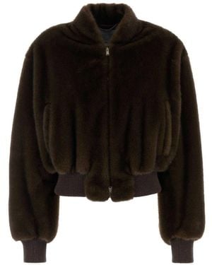 Stella McCartney Faux-Fur Bomber Jacket - Black
