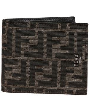 Fendi Ff 19 Jacquard Wallet - Black