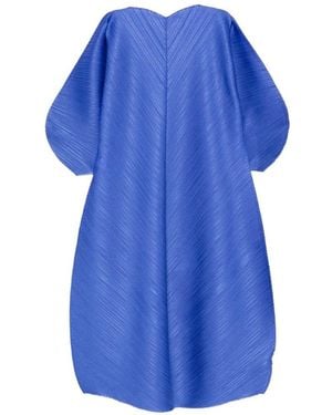 Pleats Please Issey Miyake Pleated Long Dress - Blue