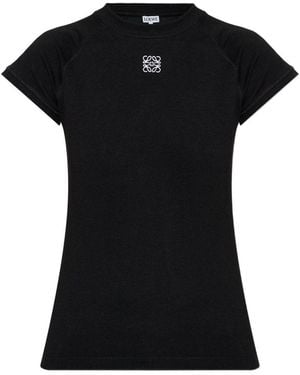 Loewe Anagram Cotton T-Shirt - Black