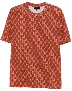 Emporio Armani Logo-Print T-Shirt - Red