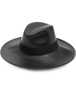 Borsalino Sophie Leather Hat - Black