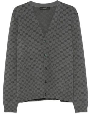 Gucci Wool And Silk Cardigan - Grey