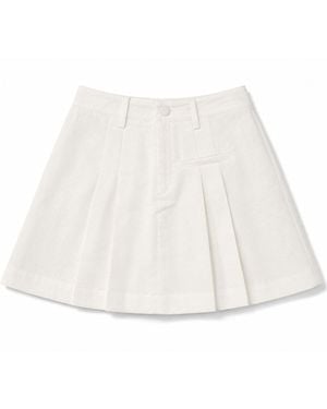 ACTUALEE Pleated Miniskirt - White