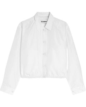Jil Sander Cropped Blouson Jacket - White