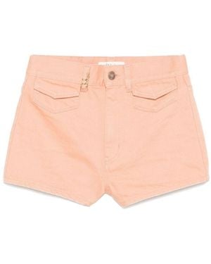 Chloé Embellished Denim Shorts - Pink