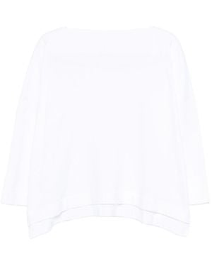 Daniela Gregis Cotton Boat-Neck Jumper - White