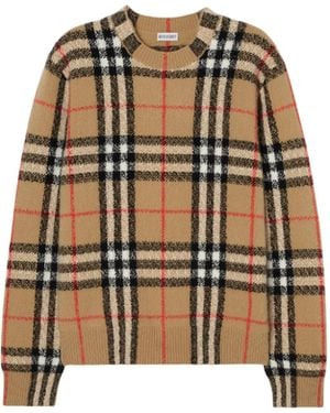 Burberry Check Cashmere Jumper - White