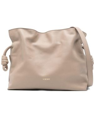 Loewe Flamenco Medium Leather Clutch - Natural