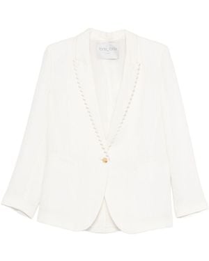 forte_forte Linen Single-Breasted Jacket - White
