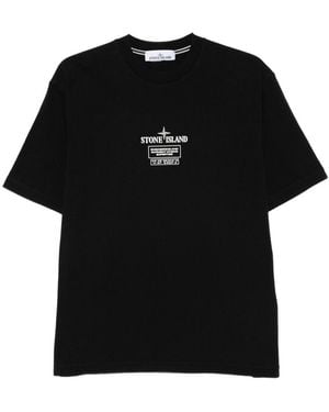 Stone Island Archive Logo Cotton T-Shirt - Black