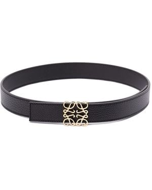 Loewe Anagram Leather Belt - Black