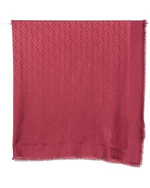 Fendi Ff Motif Jacquard Scarf - Red