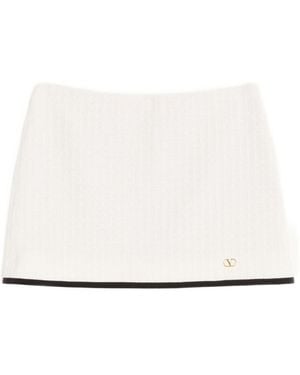 Valentino Tweed Cotton Skirt Trousers - White