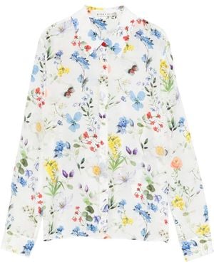 Alice + Olivia Willa Printed Blouse - White