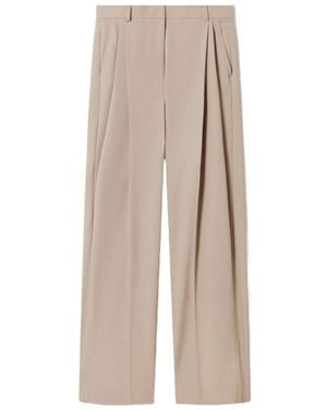 Stella McCartney Pleated Wool Trousers - Natural