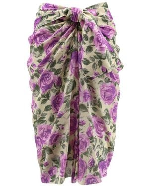 Chloé Printed Silk Skirt - White