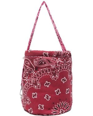 Call it By Your Name Cotton Bucket Bag - Red
