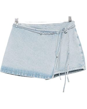 Loewe Denim Cotton Shorts - Blue