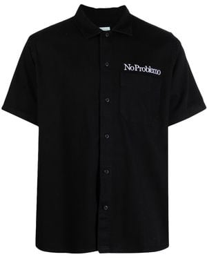 Aries Logo Short Sleeves Shirt - Black