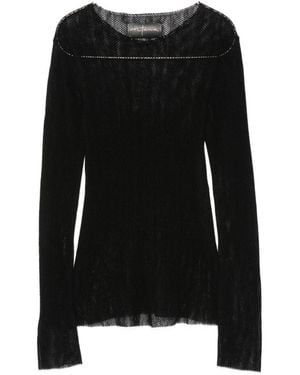 Cortana Mesh Wool Top - Black