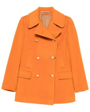 Tagliatore Wool Double-Breasted Coat - Orange