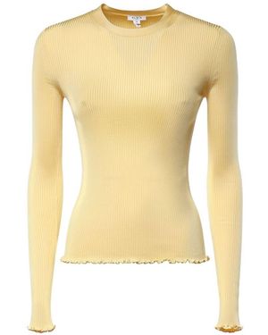 Alaïa Ribbed Silk Top - Yellow