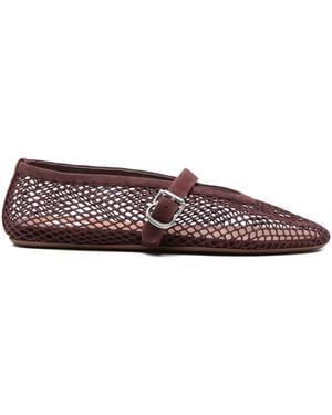 Alaïa Fishnet Ballet Flats - Brown