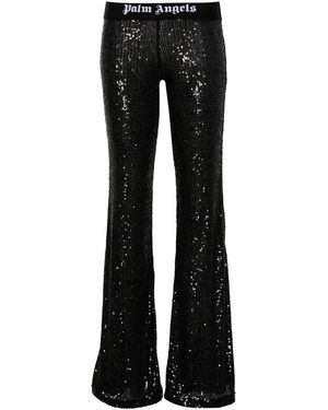 Palm Angels Pantalone A Zampa - Nero