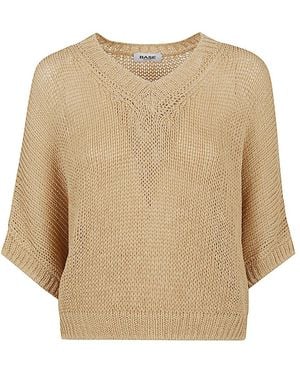 Base London Linen And Cotton Blend Poncho - Natural