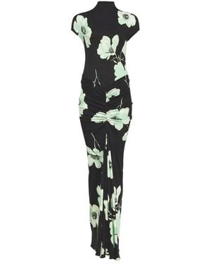 Alaïa Printed Long Dress - Black