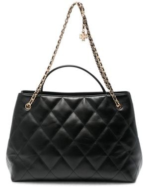 Tory Burch Fleming Leather Tote - Black