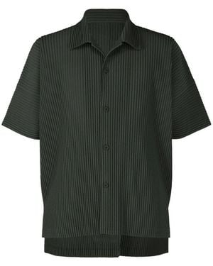 Homme Plissé Issey Miyake Homme Plissé Issey Miyake Pleated Polo Shir - Green