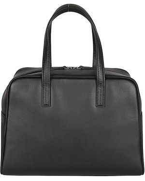 MIZUIRO Medium Leather Boston Bag - Black