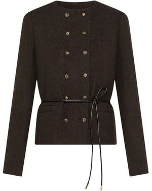 Seventy Wool Blend Jacket With Belt - Black