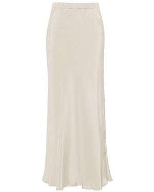 Max Mara Silk Long Skirt - White