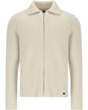 Massimo Osti Studio Ribbed Zip Knitted Jumper - Natural